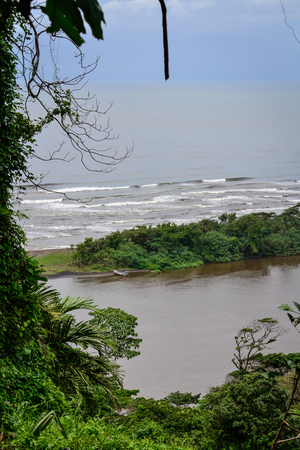 landscape of the island seen from aboveの写真素材
