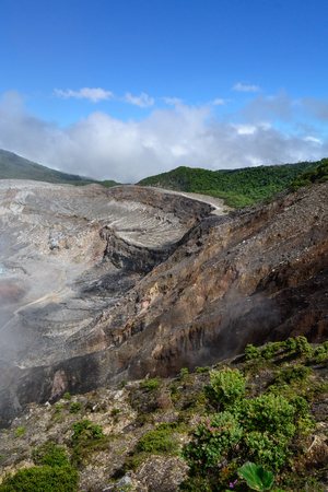 crater of the smoking volcanoの写真素材
