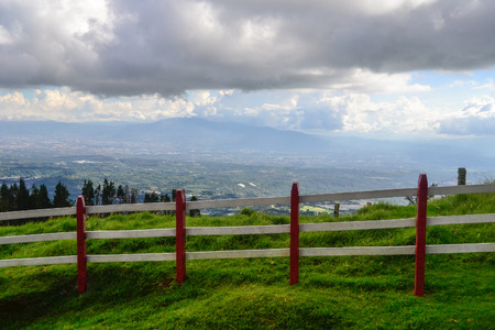 landscape seen from the mountainの写真素材