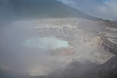 crater of the smoking volcanoの写真素材