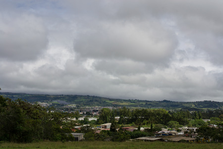 view of the small town from the hillの写真素材