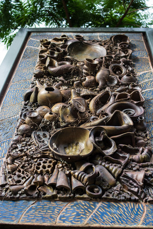 sculpture made with recycling materialの写真素材