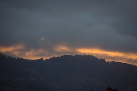Dramatic sunset over the neighborhoodの写真素材