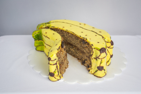banana cake creatively decoratedの写真素材