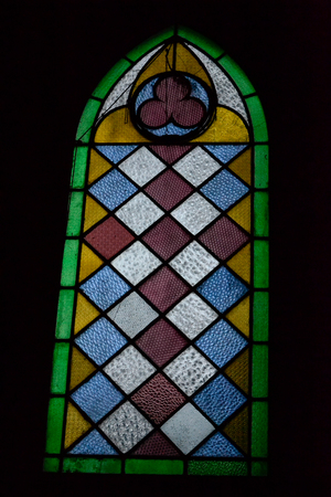 stained-glass window of striking colorsの写真素材