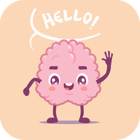 Human brain cartoon design, Kawaii expression cute character funny and emoticon theme Vector illustrationの写真素材