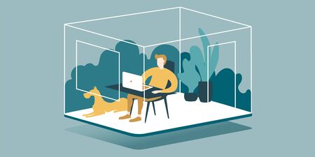 Illustration showing the benefits of remote work of a freelancer at homeのイラスト素材