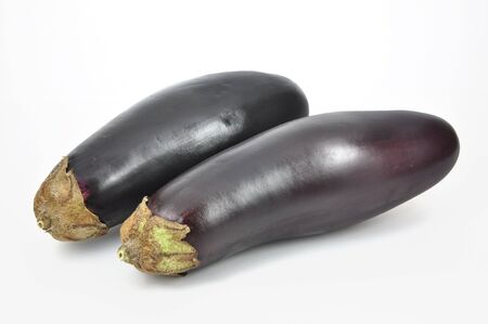 Isolated aubergine on white background の写真素材