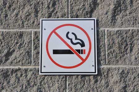 No smoking sign on the wall の写真素材