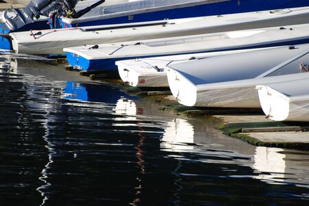 Close-up ship near lake の写真素材