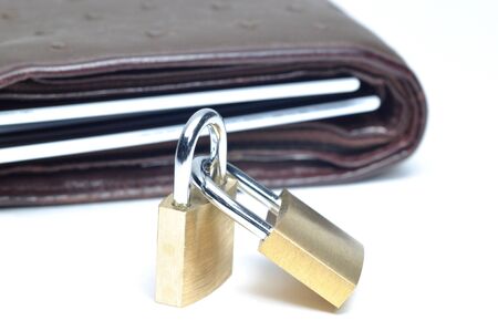 Locking your wallet の写真素材