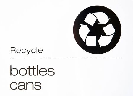 Recycle bottles and cans signの写真素材