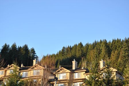 Nature view with snow mountainの写真素材