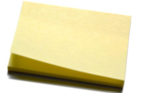 Recycle yellow adhesive note on white background