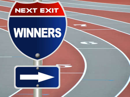 Winners road sign 