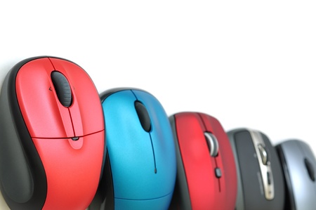 Colorful wireless mouses borderの写真素材