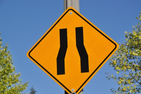 Narrow road sign の写真素材