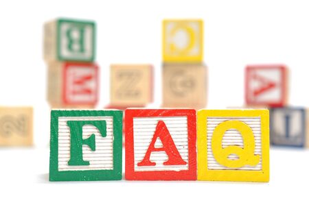 Alphabet Blocks spelling the words faqの写真素材