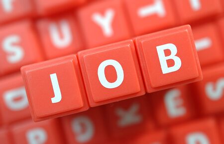 Alphabet Blocks spelling the words jobの写真素材