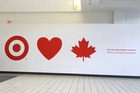 Coquitlma Center Mall-February 17,2013: Target hiring sign in mall