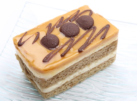 A slice of chocolate cake