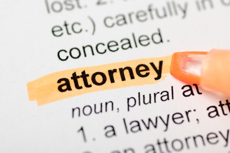 Orange marker on attorney word の写真素材