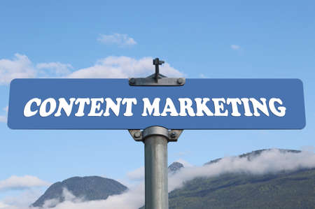 Content marketing road signの写真素材