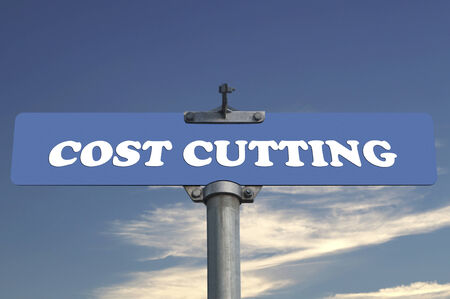 Cost cutting road signの写真素材