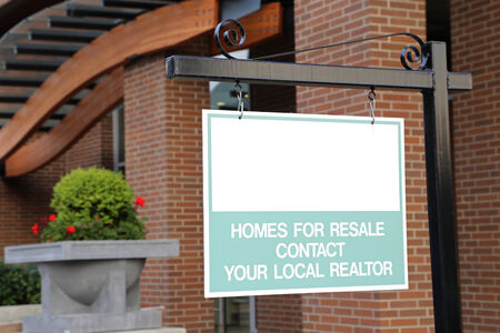 Coquitlam, BC Canada - August 24, 2014 : Empty sign for your ad with building background in Coquitlam BC Canada.のeditorial素材