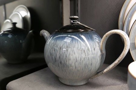 Burnaby, BC, Canada - July 29, 2016 : Display colorful teapot for sale in utensils section inside The bay storeのeditorial素材