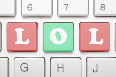 Colorful lol key on keyboardの写真素材