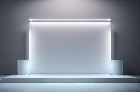 Gray Podium Minimalist Product Presentation. Generative AI.の素材