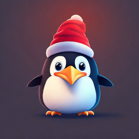 An amusing penguin wearing a silly hat or engaging in funny antics can create a whimsical and cute t-shirt design. Generative AI.の素材