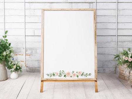 Exquisite Wedding Signs for a Lovely Indoor Celebration. Generative AI.の素材