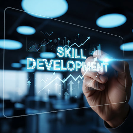 Hand Touching Virtual Screen with Skill Development and Growth Chartsの素材