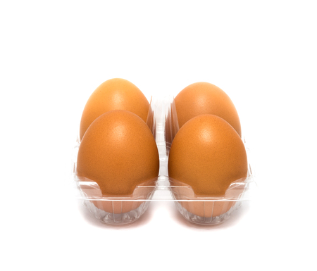 Fresh brown eggs  on  white background 
