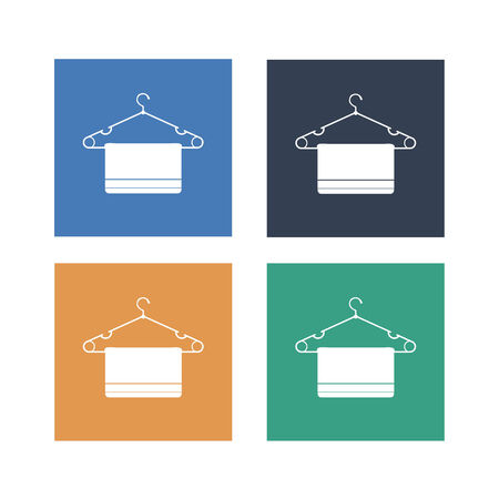 clothes hanger Flat Icon setのイラスト素材