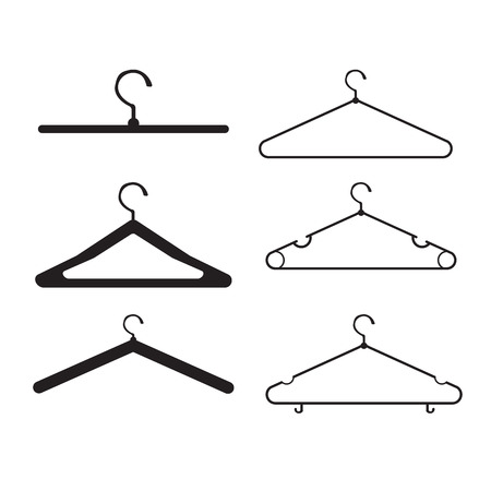 clothes hanger vector icon setのイラスト素材