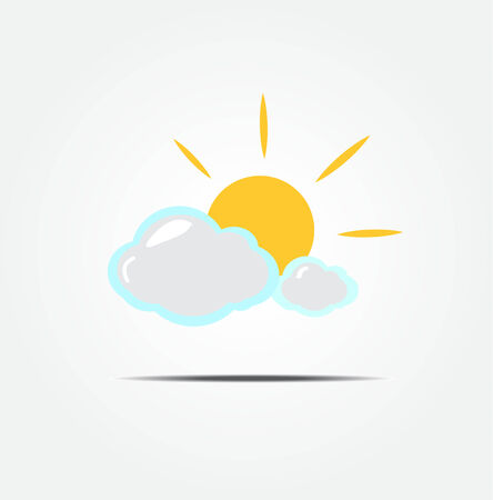 Cloud and sun vector iconのイラスト素材