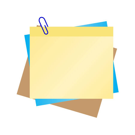  colorful  blank notice papers with blue clipのイラスト素材