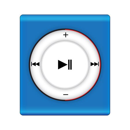 music player icon with half red circle  highlight  .illustration vectorのイラスト素材
