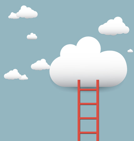 stairs leading to the clouds vectorのイラスト素材