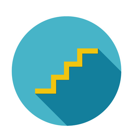 Stairs icon with long shadow vectorのイラスト素材