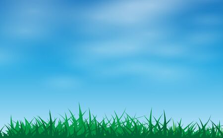Green grass in a blue sky vector illustrationのイラスト素材