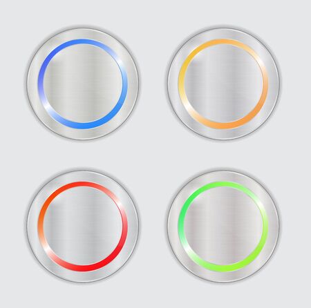 multicolored vector buttons. metal buttonsのイラスト素材