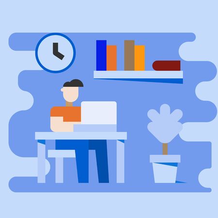 Working from home ,concept illustrationのイラスト素材