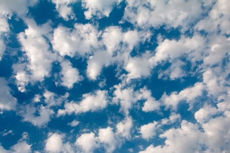 Beautiful sky with cotton clouds