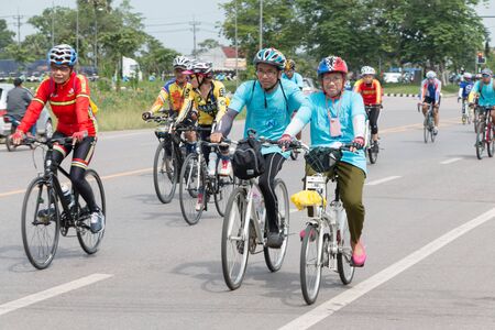 SURATTHANI, THAILAND  JUN 21 : Bike tourism campaign for traveller by The Tourism Authority of Thailand TAT. Jun 21, 2015 Chaiya, Suratthani Thailand.のeditorial素材