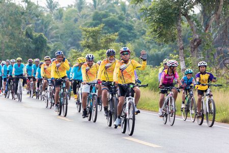 SURATTHANI, THAILAND  JUN 21 : Bike tourism campaign for traveller by The Tourism Authority of Thailand TAT. Jun 21, 2015 Chaiya, Suratthani Thailand.のeditorial素材
