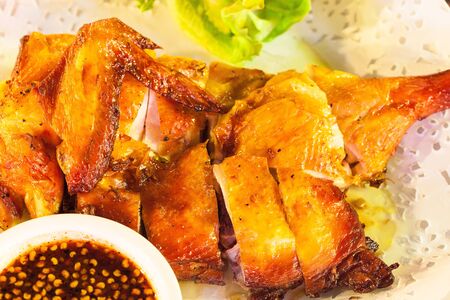 Grilled chicken with spicy sauce : Thai Styleの写真素材